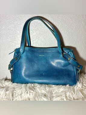 Matt & Nat Blue-Teal Leather Shoulder Bag